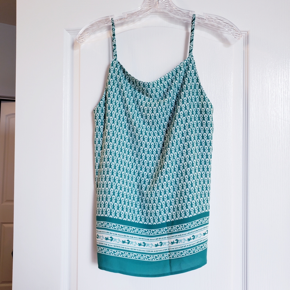 LOFT Blue and White Fitted Camisole Top